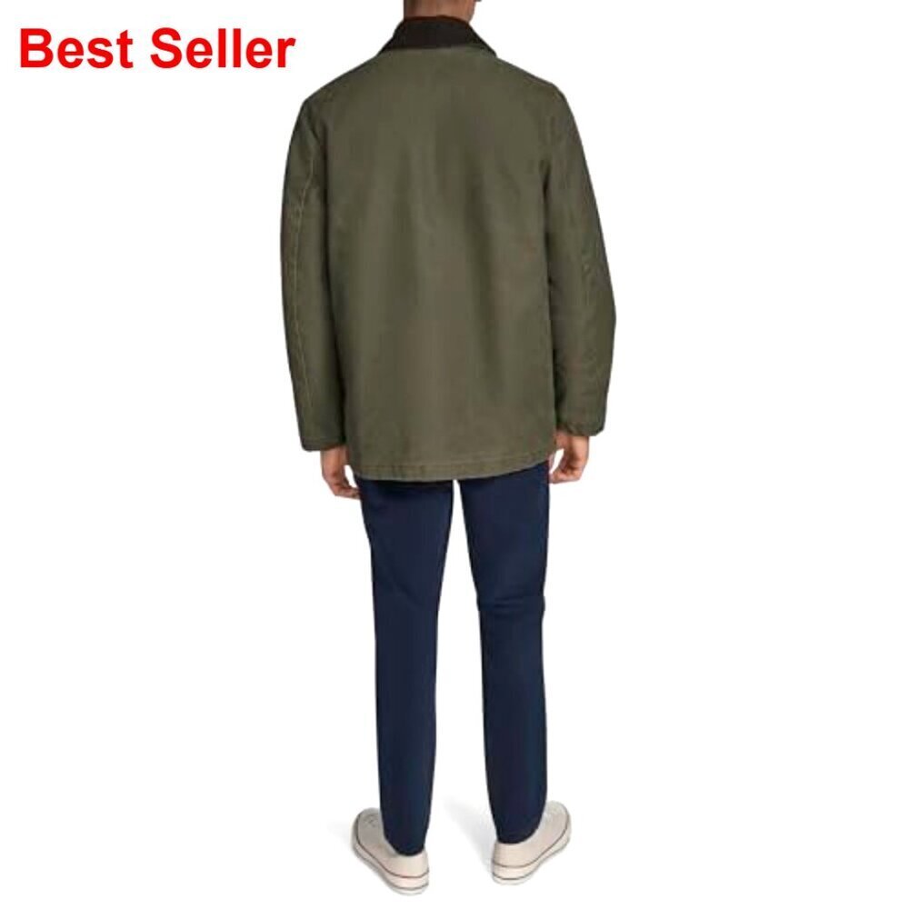 Men's Corduroy Collar Field Jacket, Snap Closure, Multiple Pockets - Picture 4 of 7